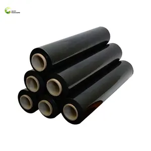 Customized Black Plastic Wrapping PE Lldpe Stretch Wrap Film Roll Goods Parcel Packing Stretching Film Manufacturer