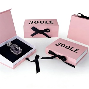 Elegante Caja de Perfume Rosa con Cierre Magnético |   Cinta de Raso para Envolver Regalos, Caja con Impresión UV para Perfumes, Bodas y Día de la Madre - Product Image 1