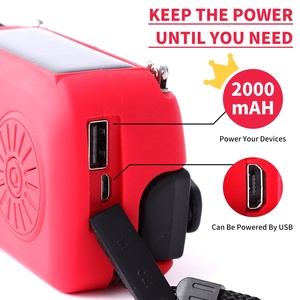 Máy Quay Tay Bằng Năng Lượng Mặt Trời Đài Phát Thanh Thời Tiết AM/FM NOAA Máy Phát Thanh Cầm Tay Có 3 Mẫu Đèn Pin Máy Phát Điện Báo Động SOS - Product Image 5