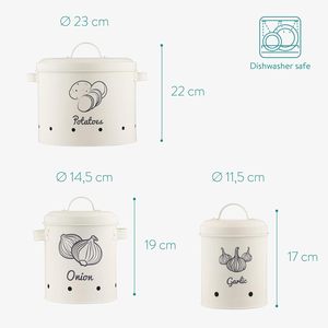 Kitchen Metal Lid Vegetable <strong>Potato</strong> Onion and Garlic Pots, <strong>Potato</strong> Storage Box Canister, Onion Garlic <strong>Containers</strong> - Product Image 2