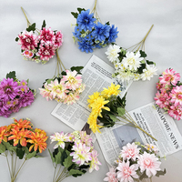 Dahlia Artifisial 7 Tangkai Kecil Motif Dahlia Berkualitas Tinggi untuk Dekorasi Ruangan Grosir