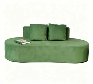 Divano Letto Pieghevole a Due Posti in Memory Foam, Design Moderno, Rivestimento in Tessuto <span class=keywords><strong>Verde</strong></span> Confortevole, Arredamento per Soggiorno - Product Image 1