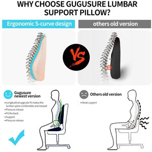 Thắt Lưng Hỗ Trợ Gối, Bộ Nhớ Bọt Đệm Trở Lại Với Lưới Thoáng Khí Cho Bệnh Đau Lưng Thấp Cứu Trợ, Chỉnh Hình Tựa Lưng Cho Ghế Xe Hơi - Product Image 3