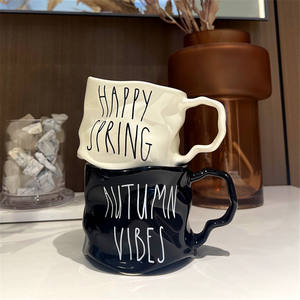 Tasses en céramique créatives irrégulières, tasses simples pour couple, tasses à café de bureau, tasses à lait et à thé pour le petit-déjeuner - Product Image 4