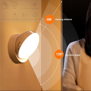 360 Rotated PIR <b>Motion</b> <b>Sensor</b> <b>LED</b> Night <b>Light</b> Wall Rechargeable Under Cabinet <b>Light</b> Wireless Closet Night Lamp - Product Image 2