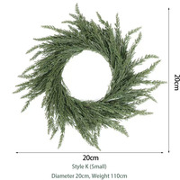 Guirlande de Noël en aiguilles de pin artificielles faites à la main YL, décoration intérieure en plastique, ornements verts