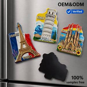 Aimant de réfrigérateur en aluminium 3D en relief, souvenirs de voyage <span class=keywords><strong>Paris</strong></span>, Pise, Barcelone, 2x3 pouces, pour la cuisine, le <span class=keywords><strong>bar</strong></span>, la décoration de la maison, le bureau, cadeau - Product Image 1
