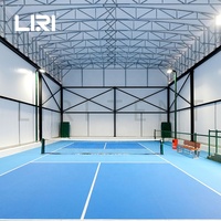 Structure de toit en acier pour extérieur avec couverture en tissu PVC, tente de construction temporaire pour terrain de padel et de pickleball