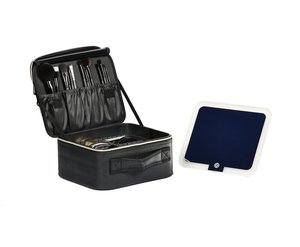 10 Inch Pink <strong>Bridal</strong> <strong>Makeup</strong> Case with LED Light Portable Waterproof <strong>Vanity</strong> <strong>Box</strong> 3-Color Mirror Travel Cosmetic Organizer - Product Image 4