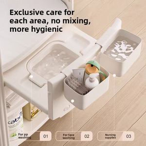 Multi-Functional Foldable Baby Changing Table with Adjustable Height & Bathtub | Newborn Diaper Nursing Station - Product Image 6