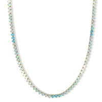 Collier tennis en argent sterling 925 TKJ avec opale bleue ombrée pour femmes et filles OEM/ODM