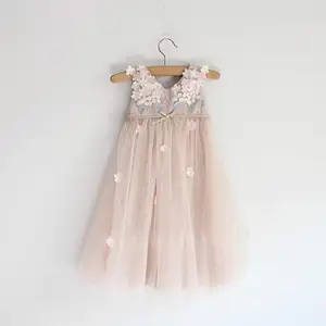 Bambini bei vestiti modello per bambini fiore del merletto di tulle di promenade di cerimonia nuziale del vestito