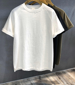 T-shirt da Uomo di Alta Qualità, Stile Americano Streetwear, Stampa Oversize, Spalle Cadenti, <span class=keywords><strong>in</strong></span> Cotone Slub - Product Image 1