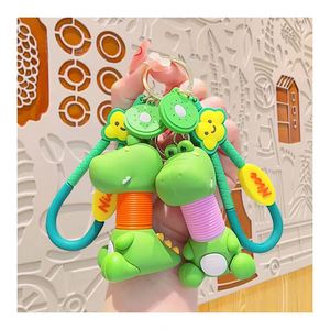Hot Selling Cartoon Toy Keychain Neck Retractable Cute Animal Puppy Keychain <b>Bag</b> Pendant PVC Keychain Wholesale - Product Image 1
