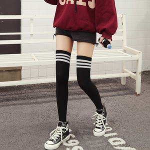 Sensual Striped Knee Socks 3-Line Over Knee Calentador de piernas High Teen Calcetines de mujer - Product Image 1