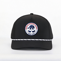 Casquette de baseball en polyester avec logo brodé personnalisé, vente en gros OEM, casquette de sport imperméable de haute qualité à 5 panneaux avec trous découpés au laser, Gorras