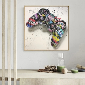 Décor à la maison peintures Graffiti manette de jeu abstrait poignée Cuadros mur Art photo Pop Art toile affiche <span class=keywords><strong>peinture</strong></span> encadrée - Product Image 6
