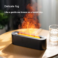 Diffuseur d'huiles essentielles électrique USB, humidificateur à ultrasons à brume froide avec effet de lumière de flamme simulée colorée
