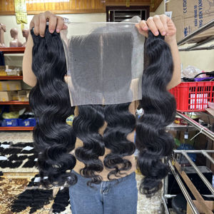 Extensiones de Cabello Humano Vietnamita, 100% Cabello Virgen Natural, Doble Trama, Liso, Ondulado, Rizado, para Venta al por Mayor - Product Image 1