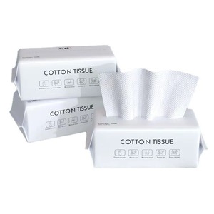 Lingettes nettoyantes jetables pour le visage 200mmx150mm, serviettes douces en coton pur pour bébés et adultes - Product Image 2