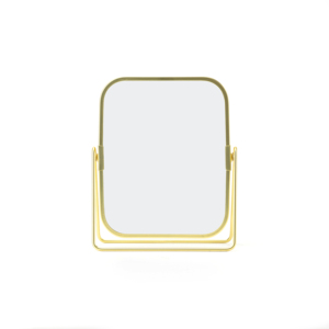 Bán buôn biểu tượng tùy chỉnh hai mặt Máy tính để bàn trang điểm gương phong cách màu đen kim loại có thể gập lại gương 1X 2X Độ phóng đại Đóng gói hộp - Product Image 6