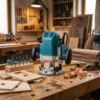 Défonceuse électrique 1600W, mandrin 12/12,7 mm (1/2 pouce), outil portatif pour le travail du bois, idéal pour la menuiserie et l'atelier de bricolage