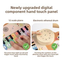 Montessori çok fonksiyonlu 5 1 müzik istasyonu bebek klavye kiti ahşap müzik aletleri oyuncaklar ziller pil işletilen