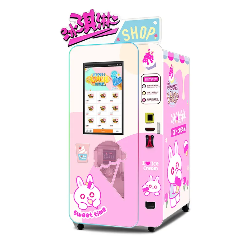 Machine à vendre de crème glacée Summer Hotting Sale avec 6 sortes de collations et de confitures écran tactile de 32 pouces sur la machine