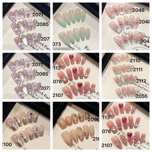 Faux ongles à presser en acrylique 3D faits main, forme stiletto de luxe, pointes longues, avec option de logo personnalisé, 10 pièces/paquet, lime à ongles incluse - Product Image 4