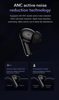 Earbud Koneksi Nirkabel TWS ANC ENC Peredam Kebisingan dengan Layar LED, Tahan Air IPX7, Stereo HiFi, Headset Sport In-Ear