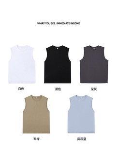 Camiseta sin Mangas de Moda, 180GSM, 100% Algodón, Chaleco Básico Viral, Unisex, para Uso Diario Informal - Product Image 3