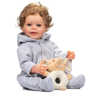 Realistic Curly Long Sleeve Reborn <b>Doll</b> Soft Full Body Vinyl Girl <b>Doll</b> Children Accompany Growth Toy - Product Image 6