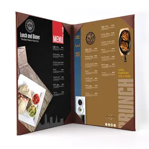 بو غلاف قائمة من الجلد ل مطعم نادي فندق مقهى القهوة تخصيص 2 صفحات القائمة مجلد كتاب