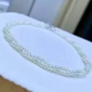 Collier de perles d'eau douce naturelles de haute qualité 3-8 mm Argent écrasé avec chaîne en argent S925 Vente en gros - Product Image 3