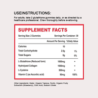 Complément alimentaire végétalien pour éclaircir la peau, anti-âge et antioxydant, à base de L-glutathion pur halal, en gummies, marque privée OEM