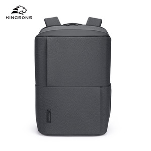 Kingsons Men's Business <b>Backpack</b> Grey Water Resistant Laptop <b>Compartment</b> Shoulder Straps For Business Travel - Product Image 5