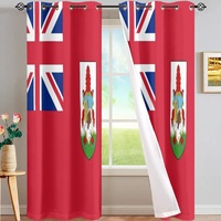 Rideau de fenêtre élégant à thème drapeau national des Bahamas, draperie en polyester durable et lavable en tailles S et L pour commande en gros d'articles ménagers