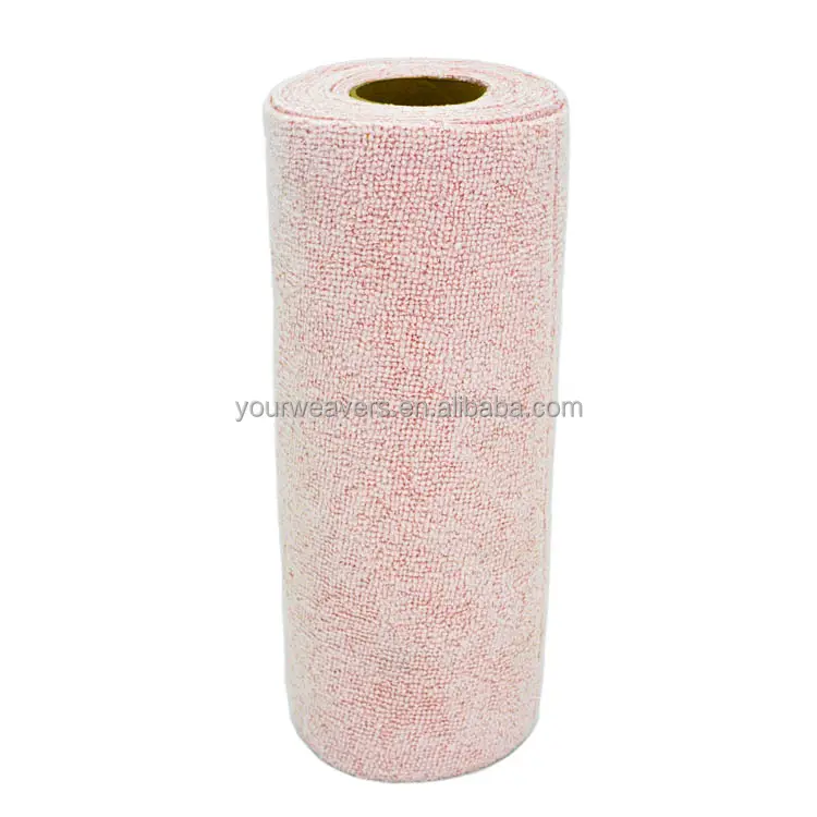 Rollo de toallas de microfibra de 25x25cm, 200gsm, venta al por mayor, rollos de toallas de secado de microfibra rosa con logotipo personalizado para lavado de coches