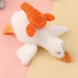 Lindo Colgante de Peluche de Ganso Blanco Personalizable, Llavero de Dibujos Animados para Mochila Escolar con Relleno de Algodón PP, Alivia <span class=keywords><strong>el</strong></span> Estrés - Product Image 4