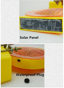Luz de Advertencia de Tráfico Portátil de Grado de Ingeniería con Barrera <span class=keywords><strong>Solar</strong></span>, Luz LED Intermitente Amarilla, 60 Destellos/Min - Product Image 6