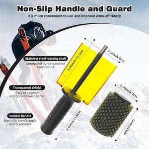 Kit de brosse rotative pour ski de 100 mm avec poignée, axe et sac de protection pour perceuse électrique - Product Image 2