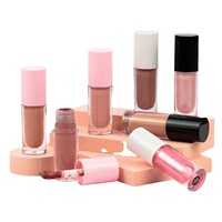 Lápiz Labial Líquido Mate Brillante de Larga Duración, Color Rojo Transparente, Marca Privada, Vegano, Resistente al Agua, Hidratante, Certificado Halal, Maquillaje Diario