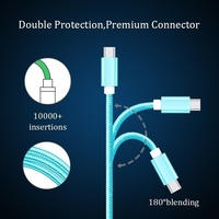Câble de données USB Type-C à charge rapide PD60W, conducteur en cuivre pur, résistant à la flexion, tressé en nylon, haute qualité, certifié CE RoHS