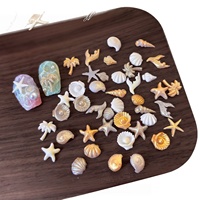 Paso Sico Best-seller Cristal Strass Nail Art Accessoires Mixte Ensemble Lumière Étoile De Mer Dorée Coquille Palmier Étincelant DIY