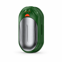 Chauffe-mains rechargeable vert métallisé argenté, chauffage rapide en 0,5s, chauffe-poche USB portable, protection contre la surchauffe, 6000mAh, voiture