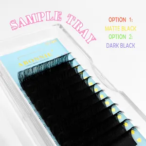 Abonnie Matte Black Cashmere Lash Extensions Soft Touch Volume Lash Trays Russian Volume Eyelash Extension