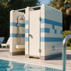 COBLOCKS Material ABS + UV personalizado, instalación creativa, piscina bloques de construcción gigantes construir ducha al aire libre, inodoro - Product Image 2
