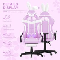 Chaise de jeu ergonomique avec roulettes, hauteur réglable, chaise de bureau pivotante pour la maison et le bureau