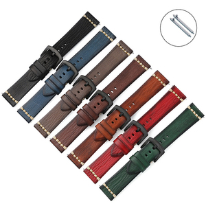 Correa de Reloj Inteligente de Cuero Genuino de Vaca, Estilo Retro Vintage, Color Rojo Marrón, de 18mm 24mm 20mm 22mm, con Liberación Rápida, para Apple y <span class=keywords><strong>Samsung</strong></span> - Product Image 1