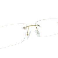 Montures de lunettes optiques classiques carrées sans monture en titane pur plaqué titane IP de Shenzhen